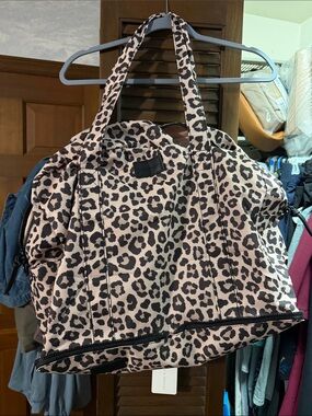 Poppy & Peonies Pink and Black Leopard Tote